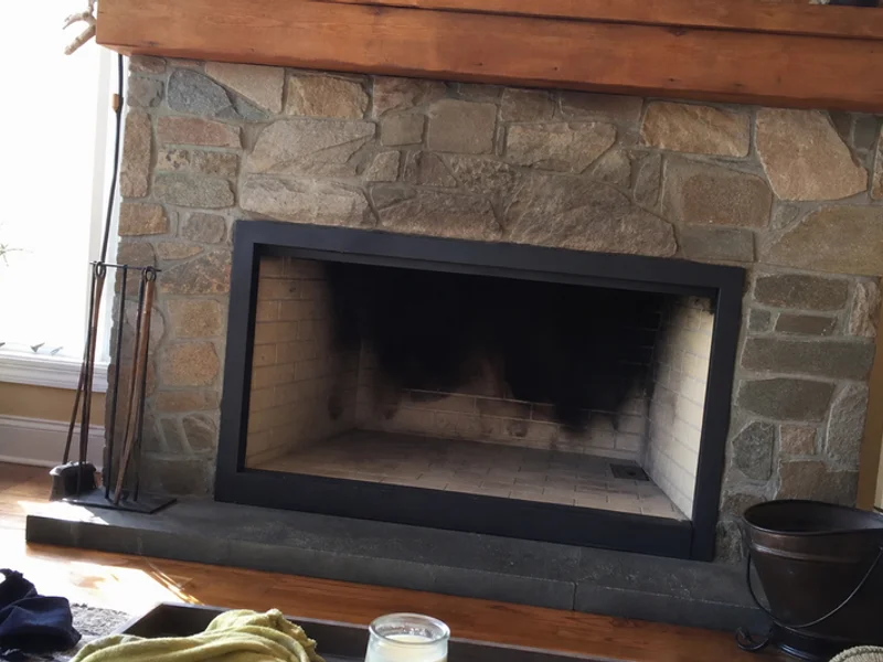 Spotless firebox and living room after a professional chimney sweep