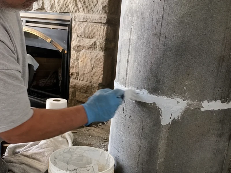 HeatShield cerfractory sealant being applied to repair a flue liner