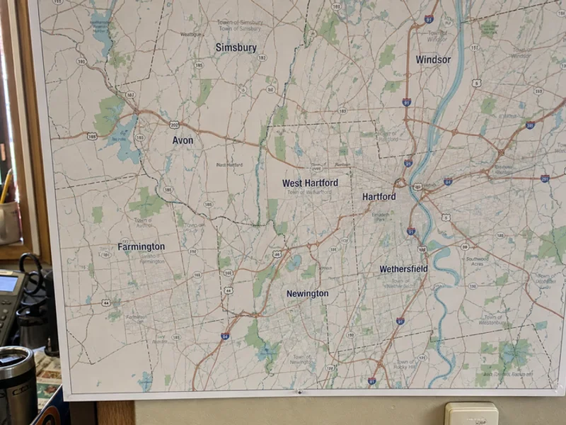 Map of West Hartford Chimney Repair service area in central Connecticut