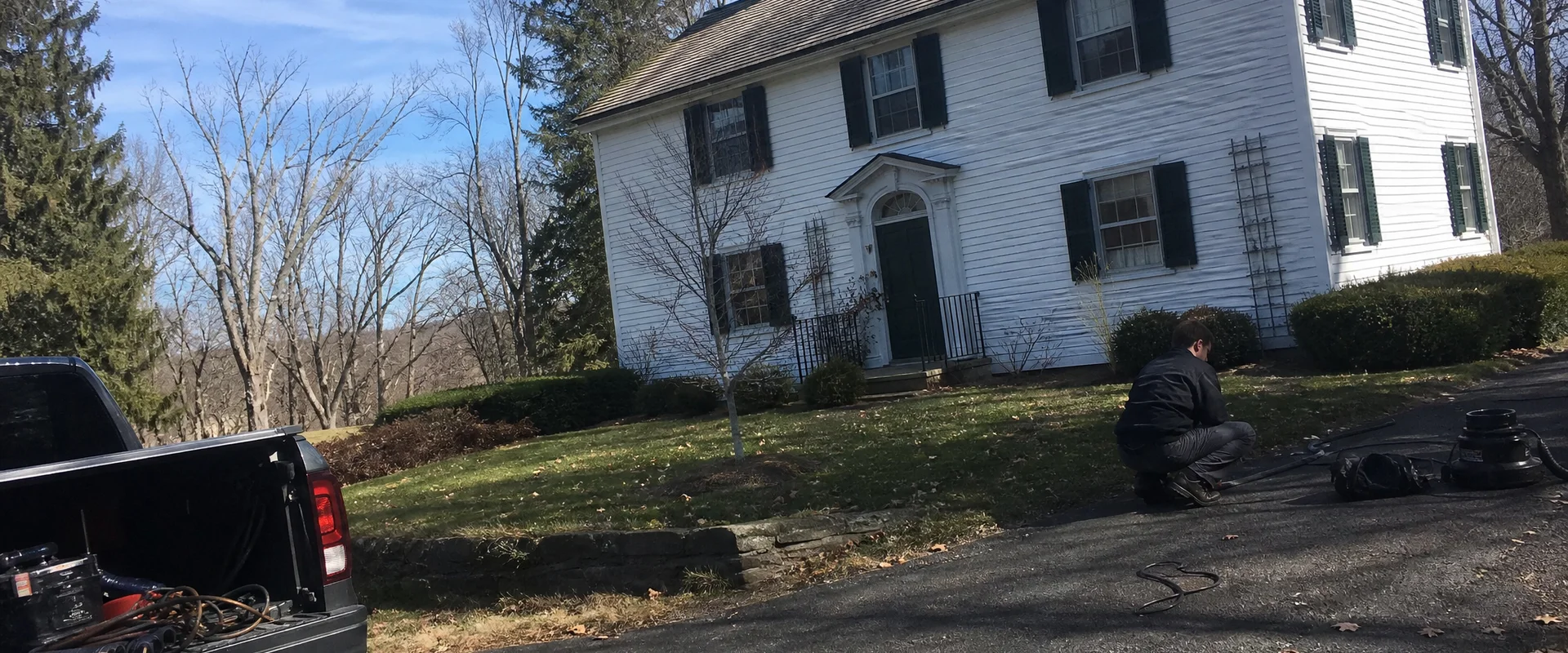 West Hartford Chimney Repair truck outside a home in the Hartford area