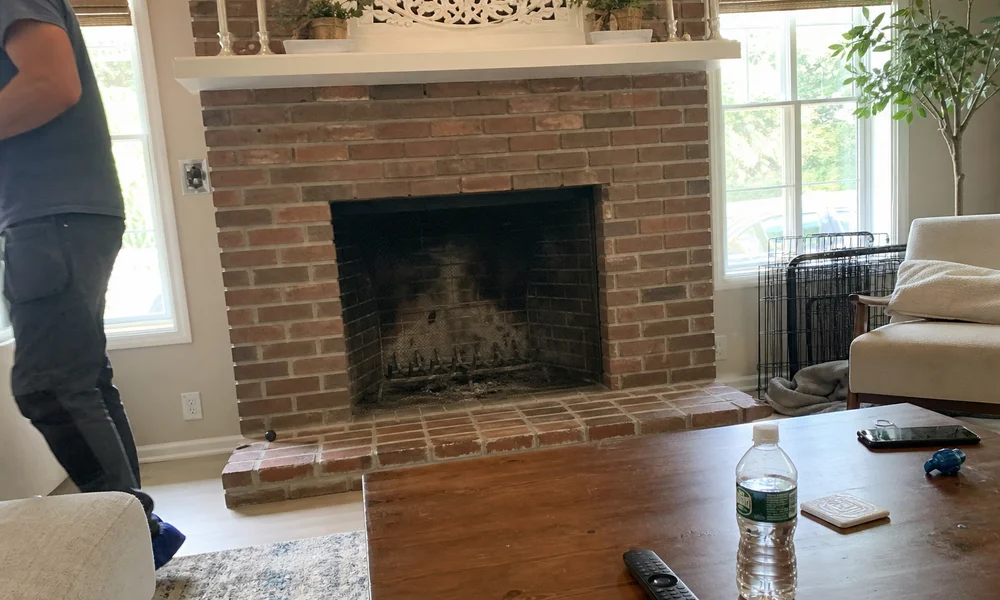 Spotless living room after a professional chimney sweep
